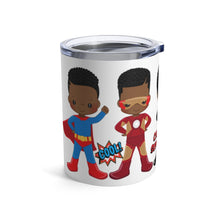 Load image into Gallery viewer, Black Boy Superhero 10oz Tumbler (White)