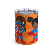 Load image into Gallery viewer, Black Girl Superhero 10oz Tumbler (Orange)