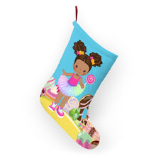Load image into Gallery viewer, Candy Girl Afro Puff Christmas Stocking (Light Brown)