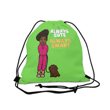 Load image into Gallery viewer, Always Cute Always Smart Drawstring Bag (Lime)