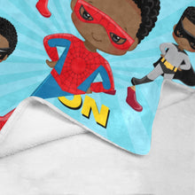 Load image into Gallery viewer, Black Boy Superhero Personalized Blanket - Vol 2