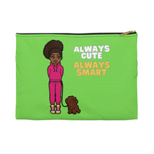 Load image into Gallery viewer, Always Cute Always Smart Accessory Pouch (Lime)