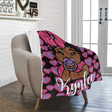 Load image into Gallery viewer, Purple and Pink Hearts Baby Girl Personalized Blanket