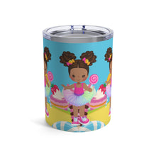 Load image into Gallery viewer, Candy Girl Afro Puff 10oz Tumbler (Light Brown)