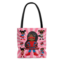 Load image into Gallery viewer, Black Girl Superhero Tote Bag (Pink)