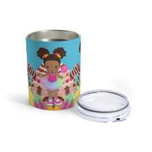 Load image into Gallery viewer, Candy Girl Afro Puff 10oz Tumbler (Light Brown)