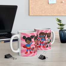 Load image into Gallery viewer, Black Girl Superhero 11oz Mug (Pink)