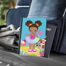 Load image into Gallery viewer, Candy Girl Afro Puff Passport Cover (Light Brown)