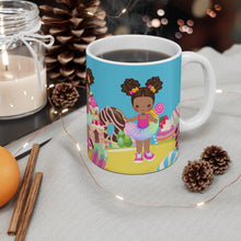 Load image into Gallery viewer, Candy Girl Afro Puff 11oz Mug (Light Brown)