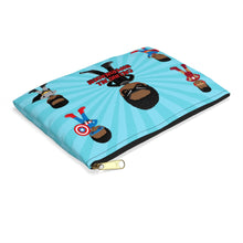 Load image into Gallery viewer, Black Boy Superhero Accessory Pouch (Light Blue)