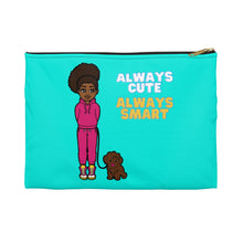 Load image into Gallery viewer, Always Cute Always Smart Accessory Pouch (Blue)