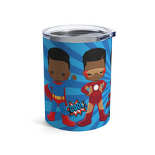 Load image into Gallery viewer, Black Boy Superhero 10oz Tumbler (Dark Blue)