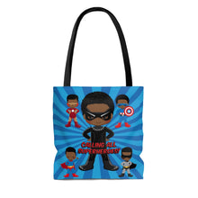 Load image into Gallery viewer, Black Boy Superhero Tote Bag (Dark Blue)