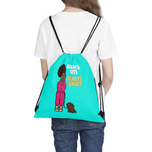 Load image into Gallery viewer, Always Cute Always Smart Drawstring Bag (Blue)