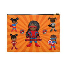 Load image into Gallery viewer, Black Girl Superhero Accessory Pouch (Orange)