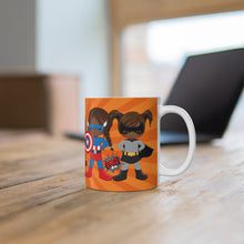 Load image into Gallery viewer, Black Girl Superhero 11oz Mug (Orange)