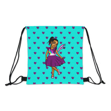 Load image into Gallery viewer, Girls Rule The World Drawstring Bag (Blue)