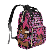 Load image into Gallery viewer, Pink and Purple Hearts Little Princess Diaper Bag
