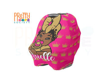 Load image into Gallery viewer, Pink and Gold Girl Crown Personalized Car Seat Cover
