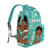 Load image into Gallery viewer, Green Camo Personalized Diaper Bag

