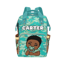 Load image into Gallery viewer, Green Camo Personalized Diaper Bag
