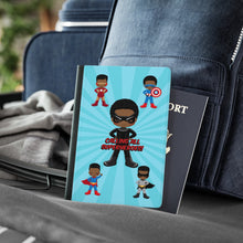 Load image into Gallery viewer, Black Boy Superhero Passport Cover (Light Blue)
