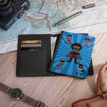Load image into Gallery viewer, Black Boy Superhero Passport Cover (Dark Blue)
