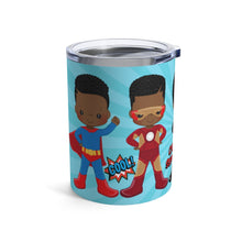 Load image into Gallery viewer, Black Boy Superhero 10oz Tumbler (Light Blue)
