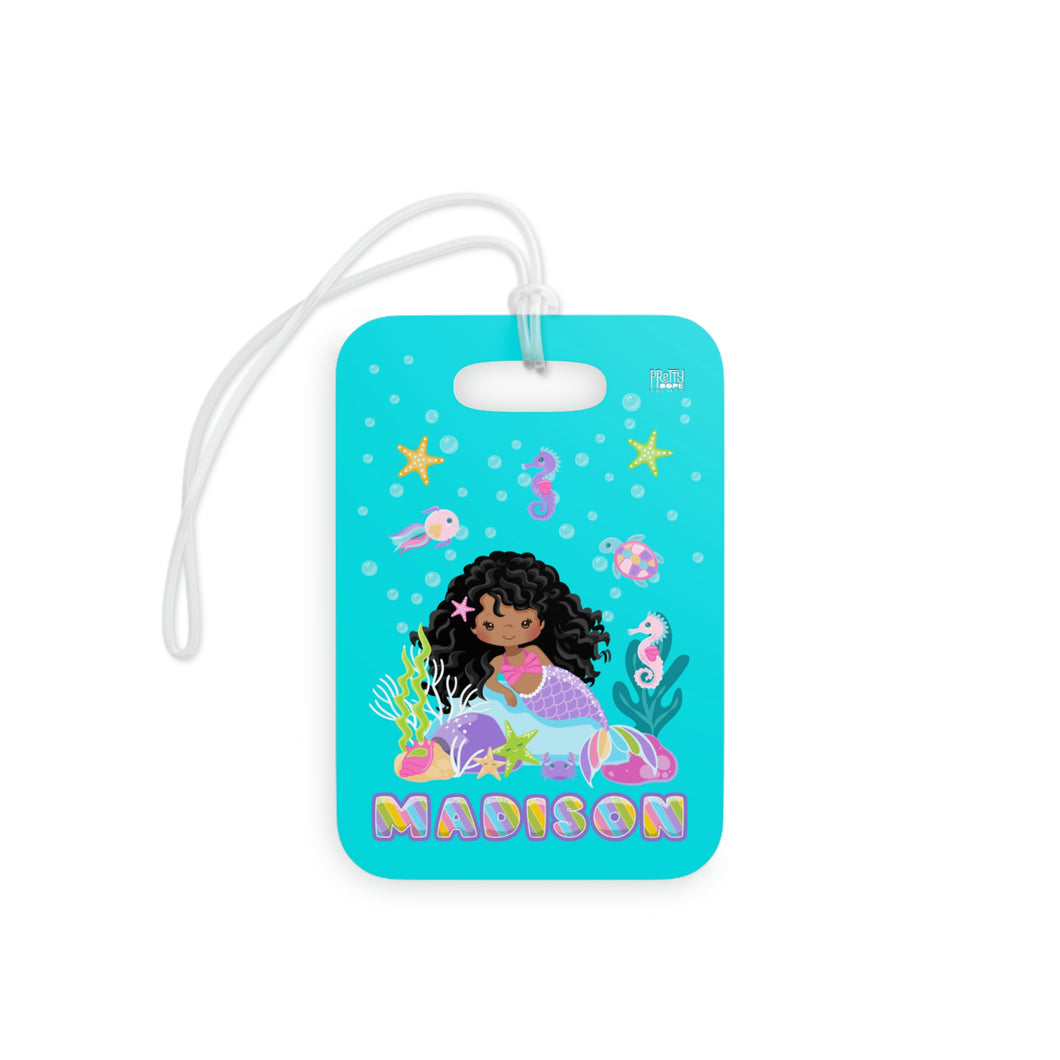 Curly Mermaid Personalized Luggage Tag