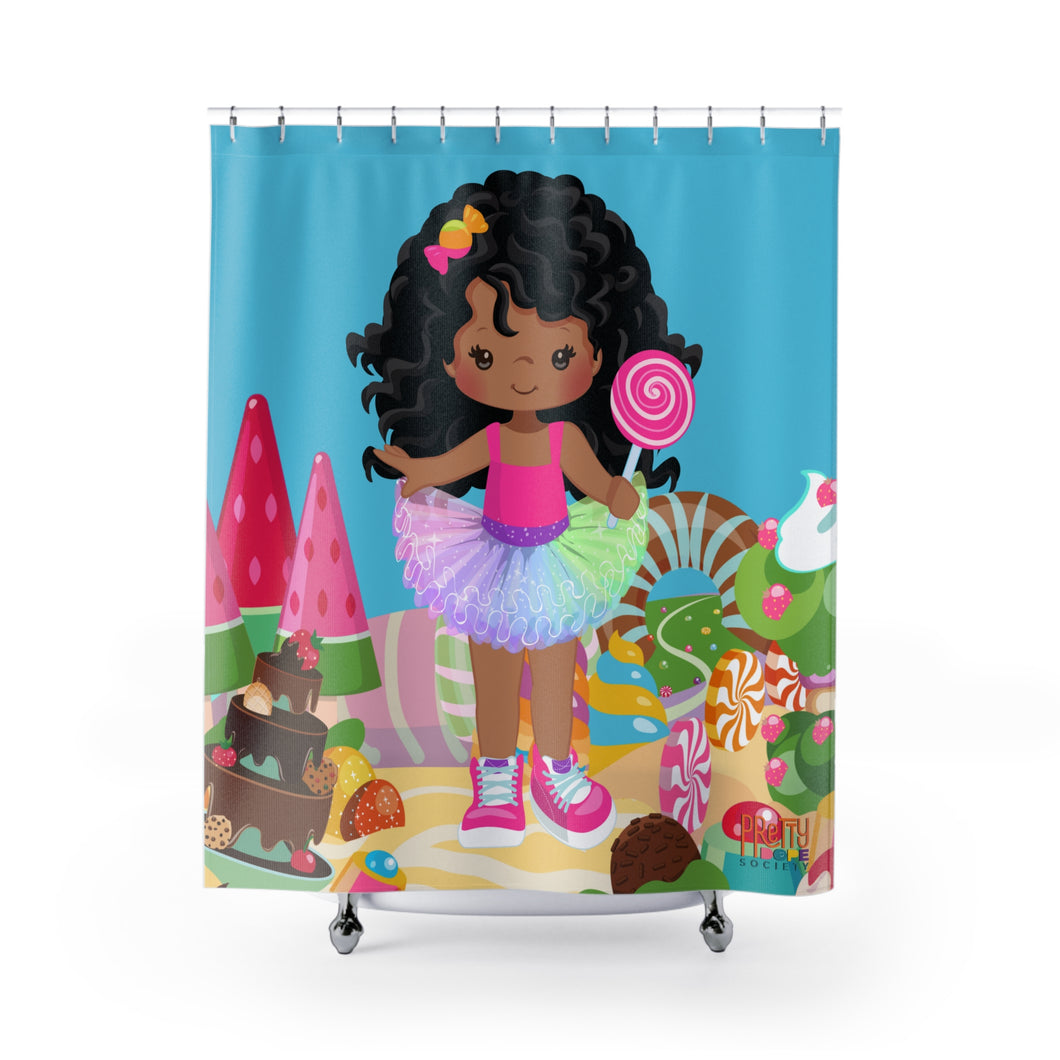 Candy Girl Curly Shower Curtain