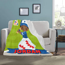 Load image into Gallery viewer, All Star Baseball Boy Personalized Blanket
