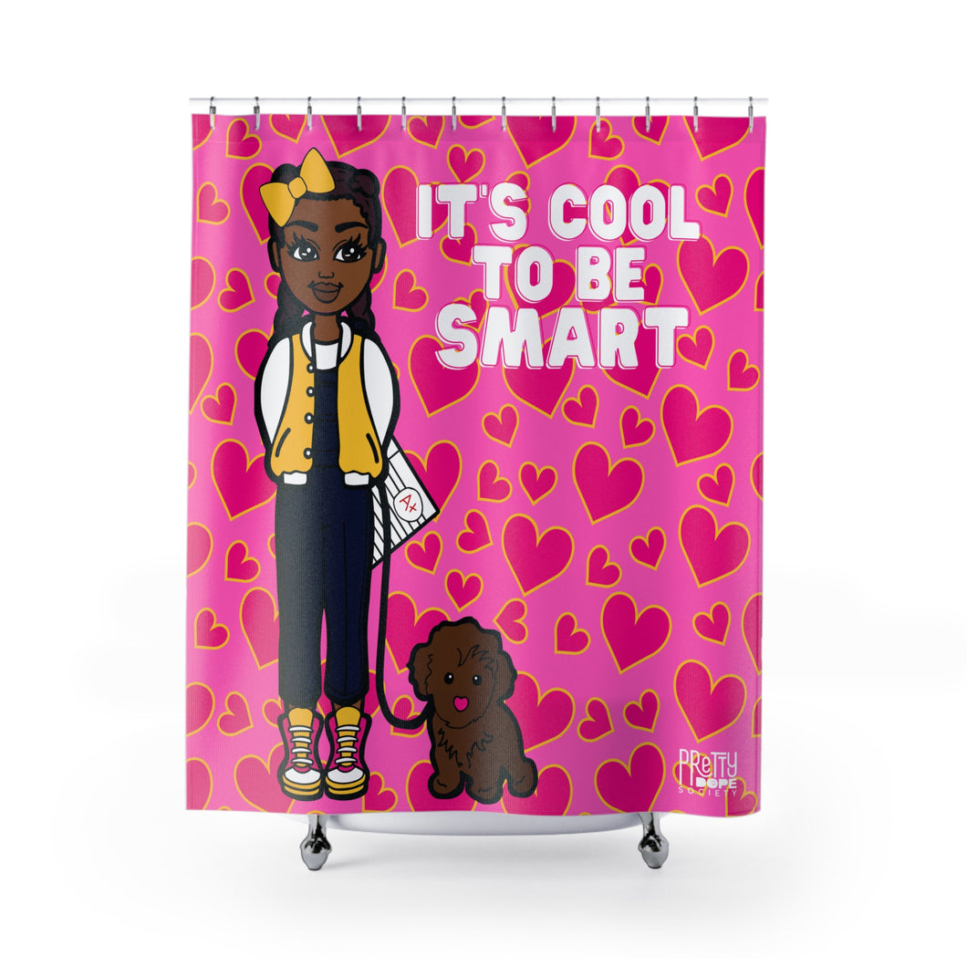 Cool To Be Smart Shower Curtain (Pink)