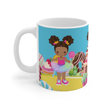 Load image into Gallery viewer, Candy Girl Afro Puff 11oz Mug (Light Brown)
