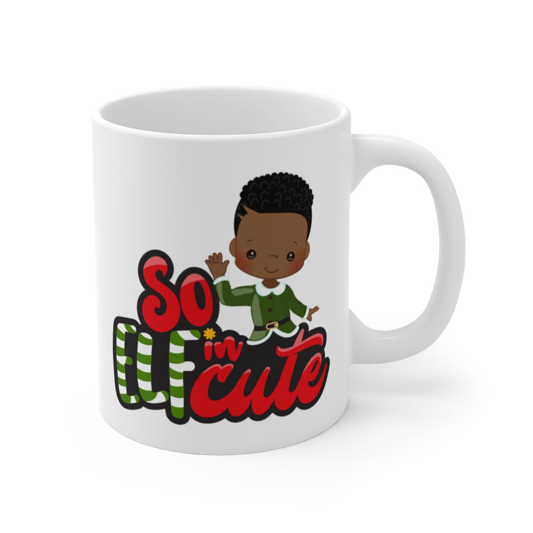 So Elfin Cute Black Boy Christmas Mug