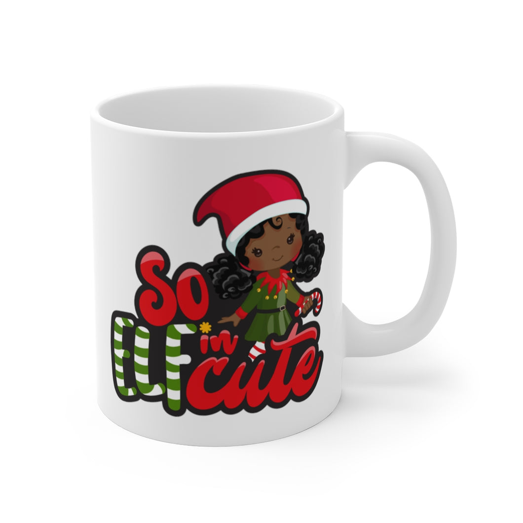 So Elfin Cute Black Girl Christmas Mug
