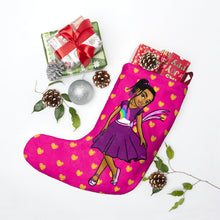 Load image into Gallery viewer, Girls Rule The World Christmas Stocking (Pink)
