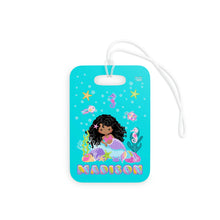 Load image into Gallery viewer, Curly Mermaid Personalized Luggage Tag
