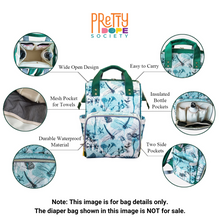 Load image into Gallery viewer, Royal Blue and White Headwrap Baby Girl Diaper Bag
