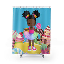 Load image into Gallery viewer, Candy Girl Afro Puff Shower Curtain
