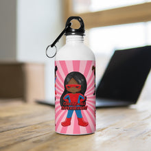 Load image into Gallery viewer, Black Girl Superhero Water Bottle (Pink)
