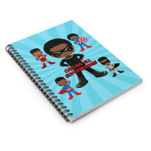 Load image into Gallery viewer, Black Boy Superhero Spiral Notebook (Light Blue)
