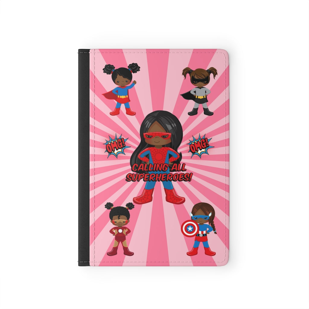 Black Girl Superhero Passport Cover (Pink)