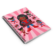 Load image into Gallery viewer, Black Girl Superhero Spiral Notebook (Pink)
