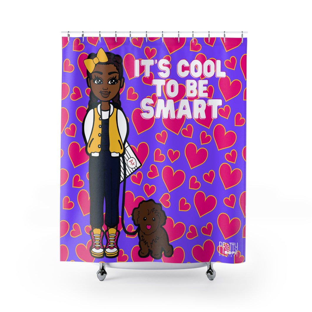 Cool To Be Smart Shower Curtain (Purple)
