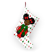 Load image into Gallery viewer, Afro Puff Cutie Christmas Stocking
