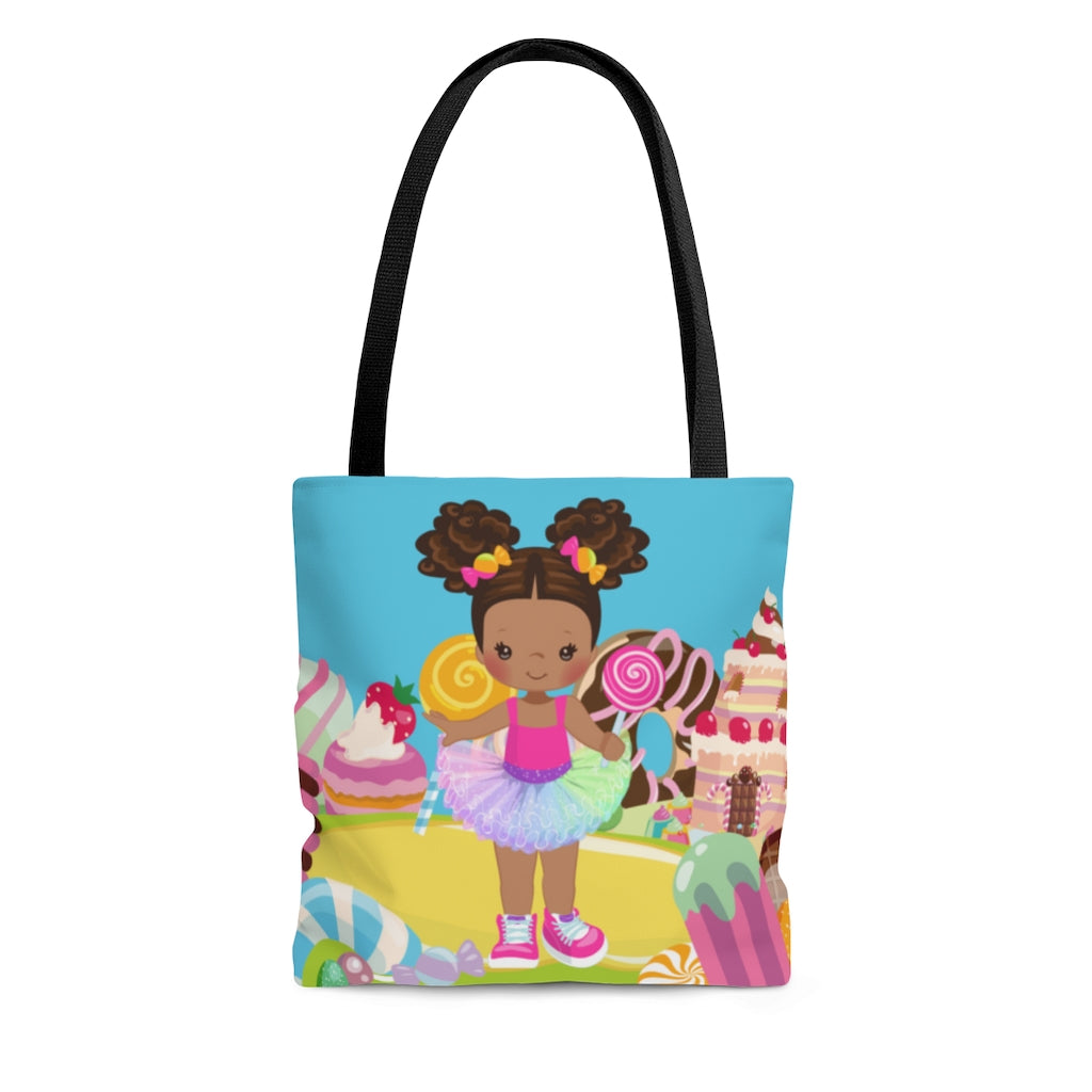 Candy Girl Afro Puff Tote Bag (Light Brown)