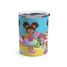 Load image into Gallery viewer, Candy Girl Afro Puff 10oz Tumbler (Light Brown)

