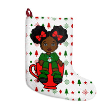 Load image into Gallery viewer, Afro Puff Cutie Christmas Stocking
