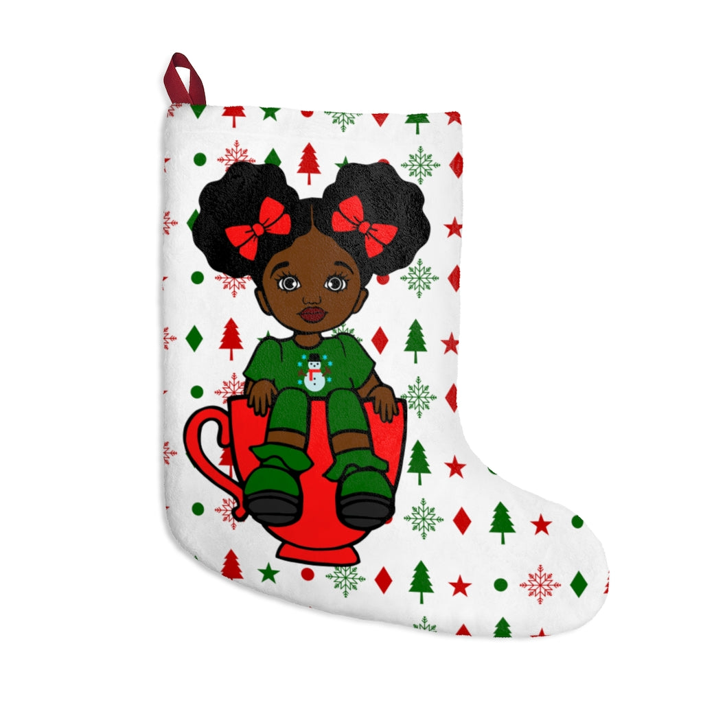 Afro Puff Cutie Christmas Stocking