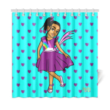 Load image into Gallery viewer, Girls Rule the World Shower Curtain (Blue)
